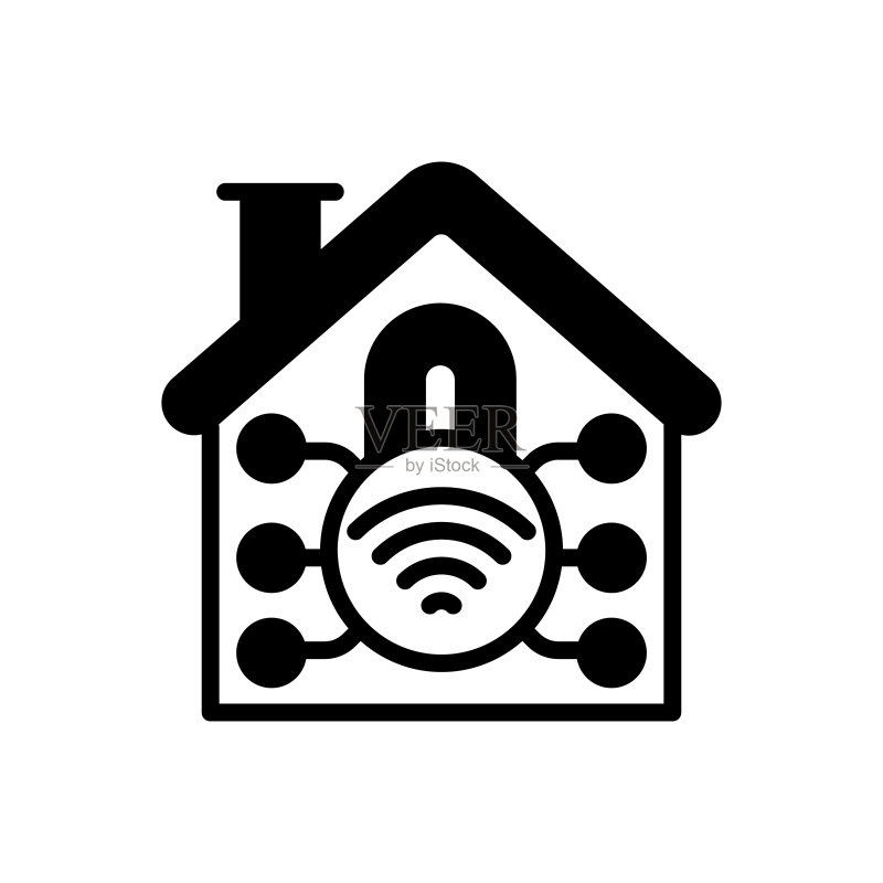 矢量家庭网络图标。徽标图标素材
