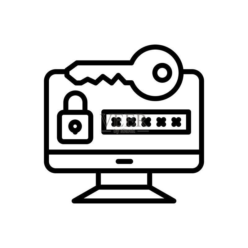 矢量钥匙代码图标。标志图标素材