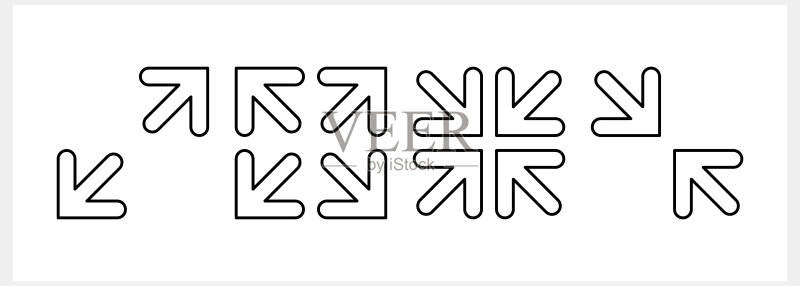 全屏图标,最大化/最小化Sketch矢量素材,EPS 10格式图标素材