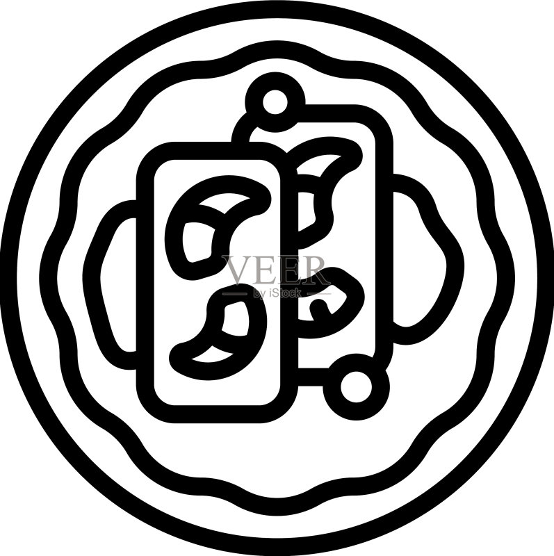 早餐春卷轮廓美食图标图标素材