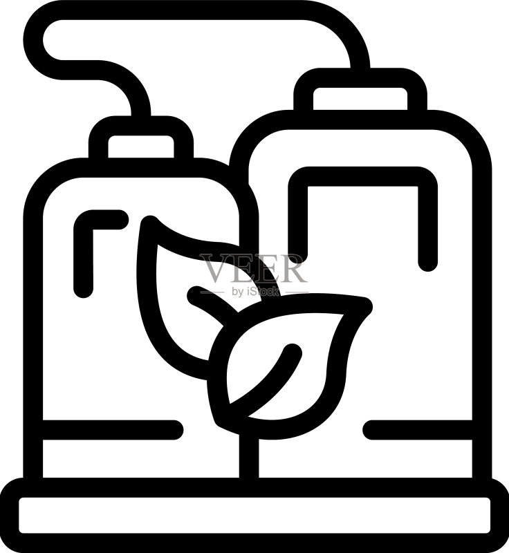 生物燃料箱图标生态站轮廓图标素材