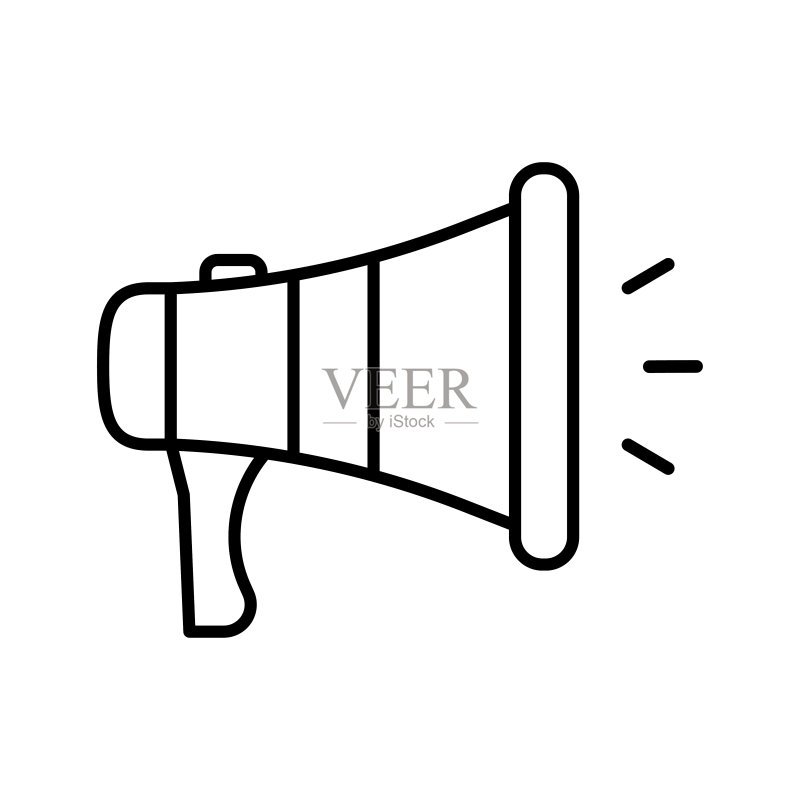 扩音器线性图标。扬声器图标图标素材