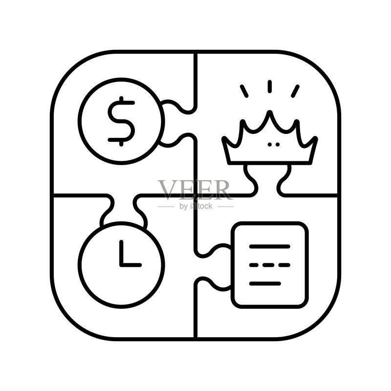 预算权限时间线图标矢量图图标素材