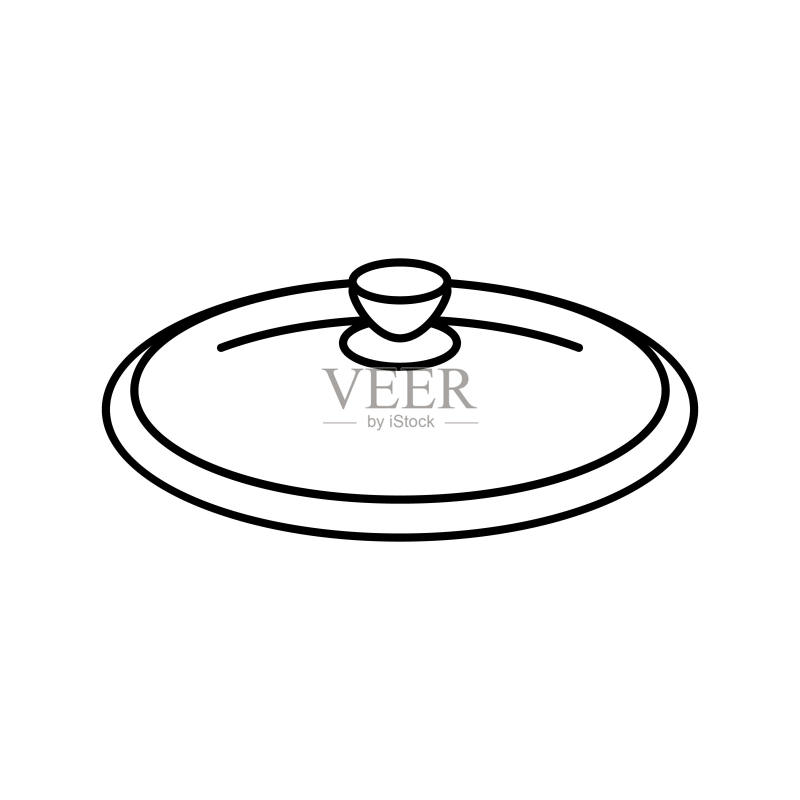 金属锅烹饪线条图标矢量图图标素材