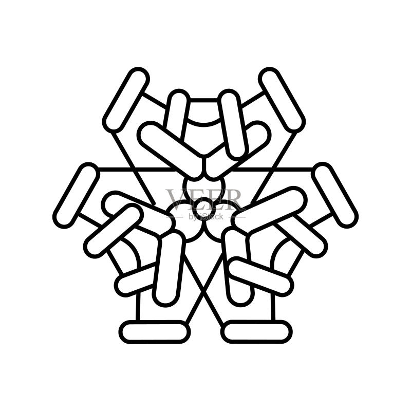 实验室分子结构线性图标矢量图图标素材