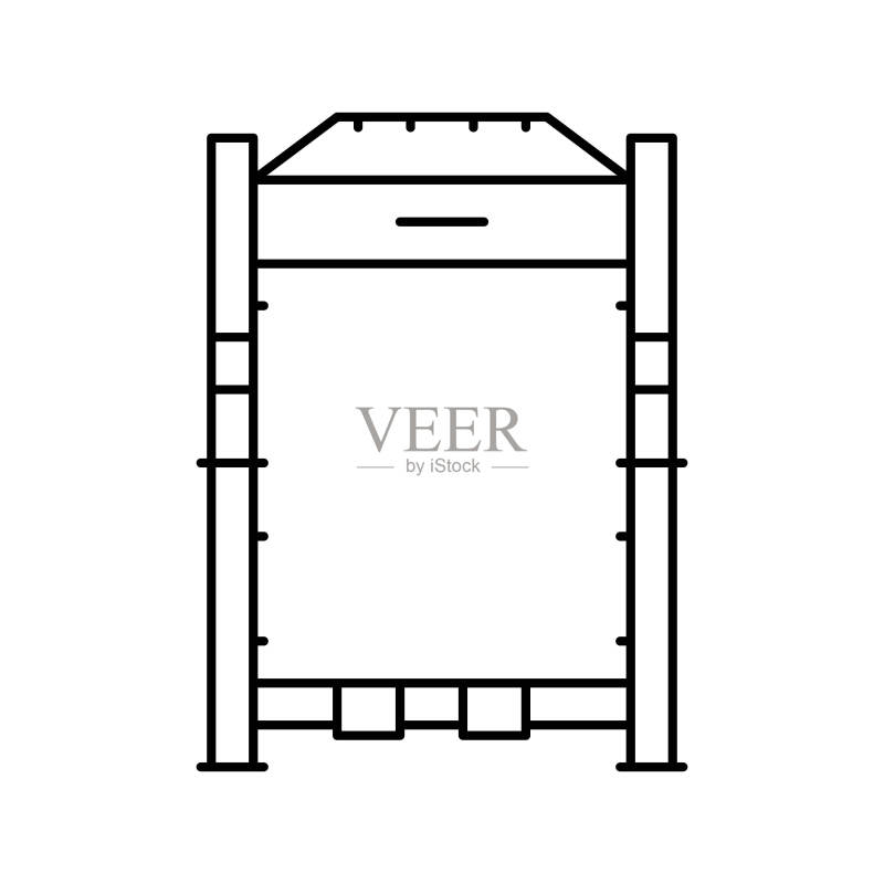 力量健身运动器械线性图标矢量图图标素材