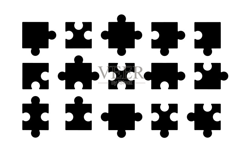 拼图块集合矢量素材图标素材