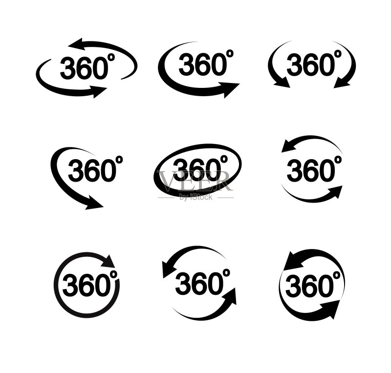 360度视图图标集图标素材