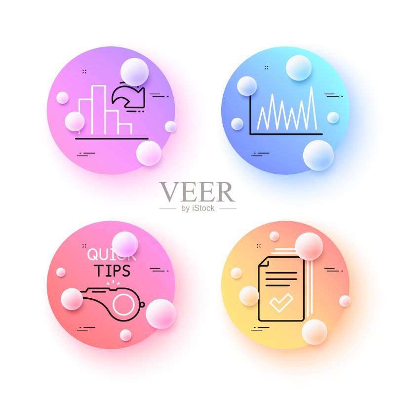 折线图、教程和递减图极简线条图标。适用于Web应用程序、打印。矢量素材图标素材