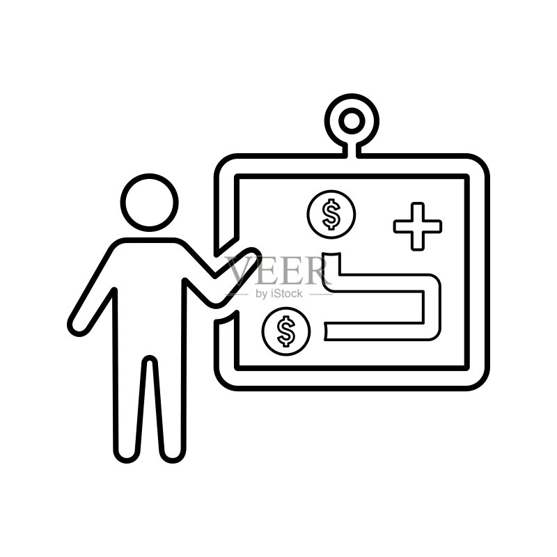展示战略计划轮廓图标图标素材