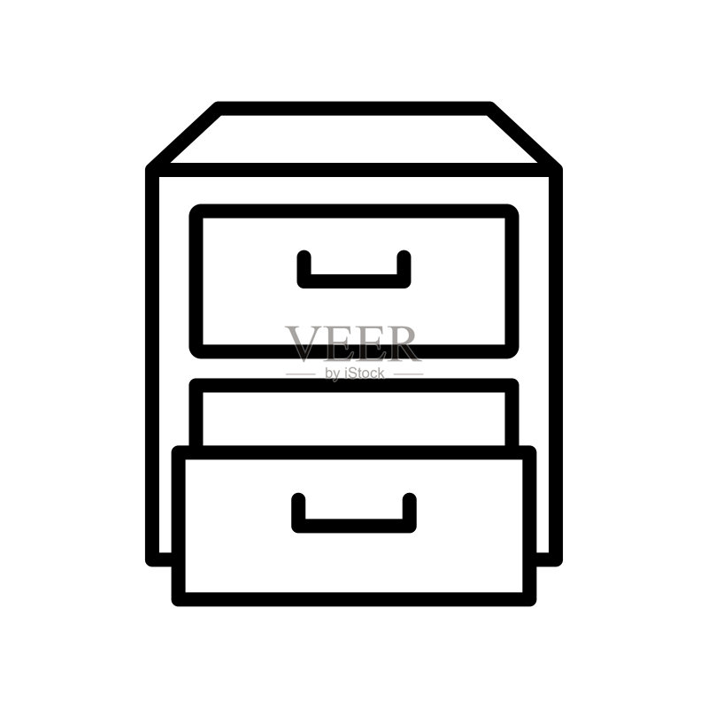 白色背景中的抽屉图标矢量设计模板图标素材