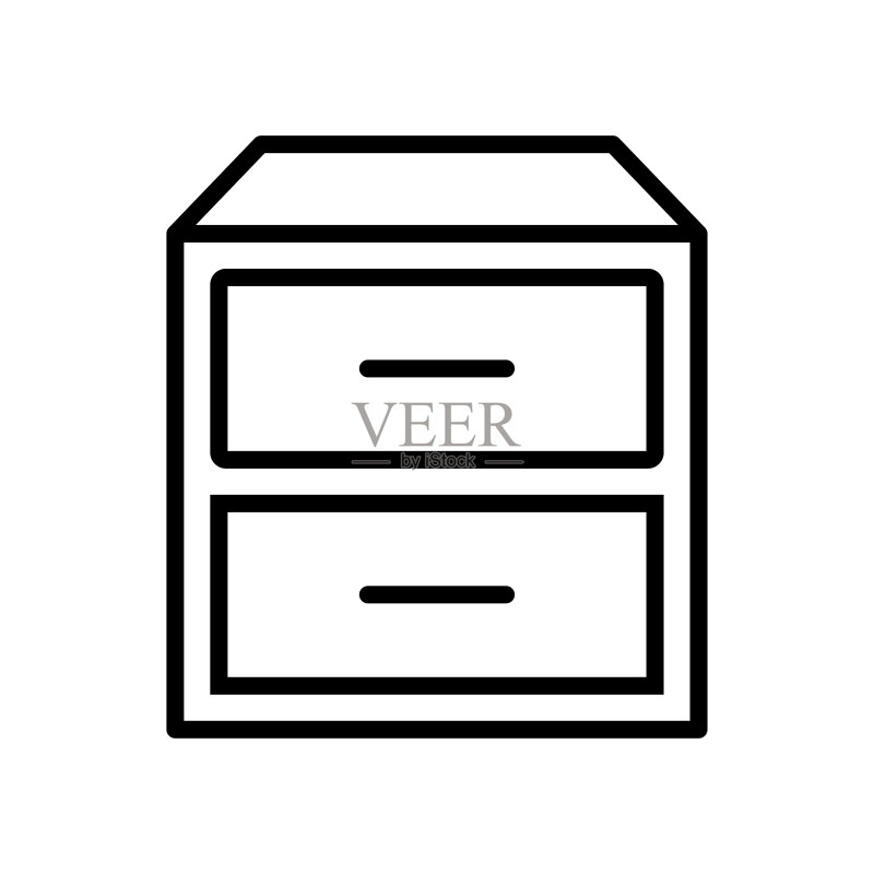 白色背景中的抽屉图标矢量设计模板图标素材