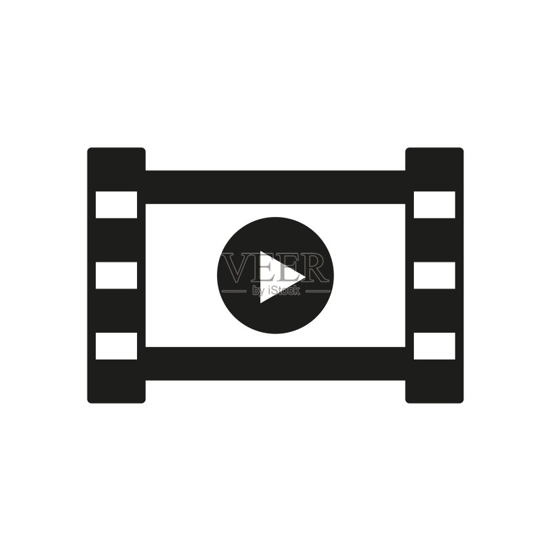 白色背景上的胶片png,复古胶片播放图标矢量图图标素材