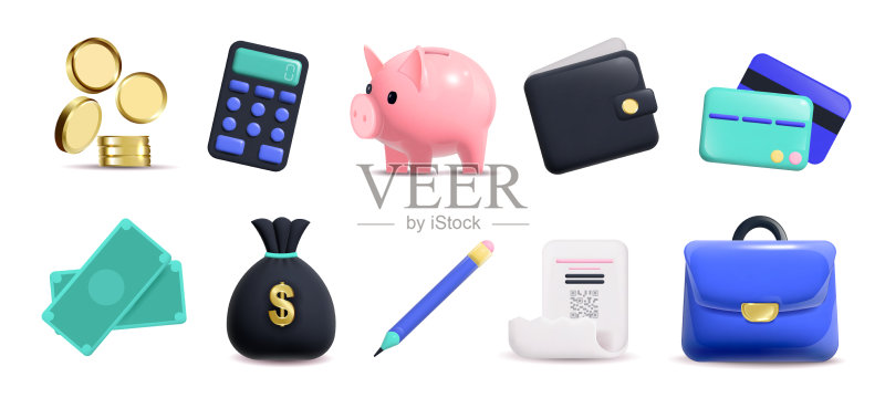3D金融图标合集图标素材
