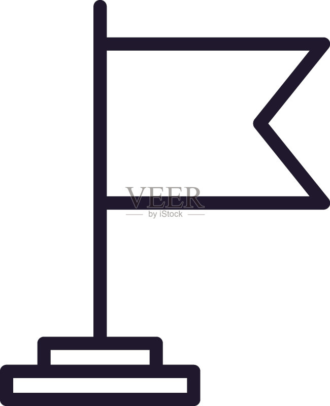 单线旗帜图标矢量插画(适用于设计、网站、网店、在线书籍等)图标素材