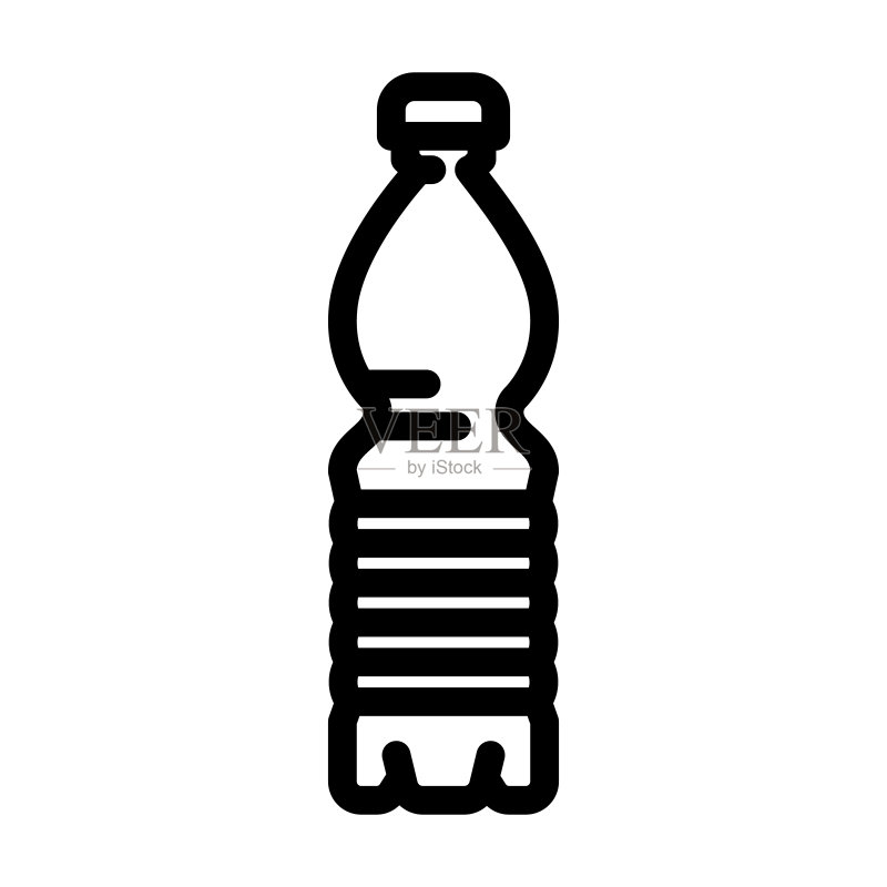 苏打水塑料瓶线条图标矢量图图标素材
