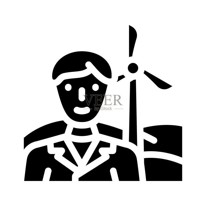 环境工程师工人标志符号矢量图图标素材
