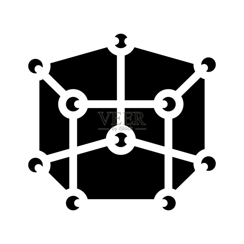 粒子分子结构字形图标矢量图图标素材