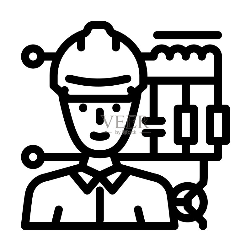 电子工程师线条图标矢量插画图标素材
