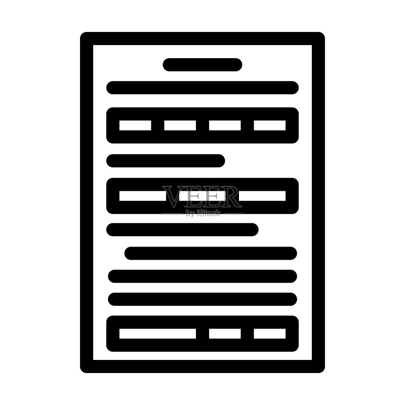 表格纸质文档线条图标矢量图图标素材