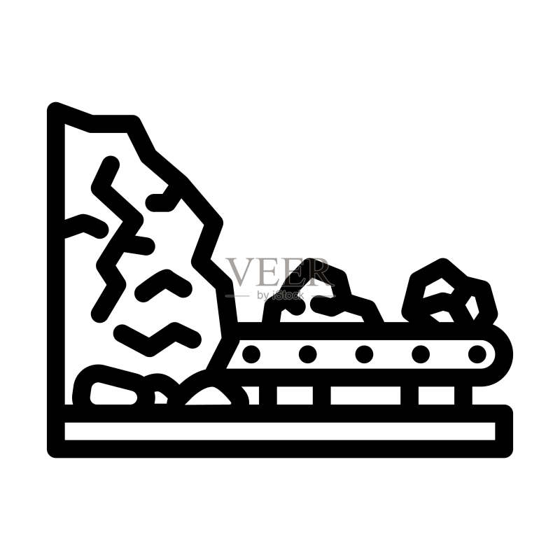 地下采矿铜生产线图标矢量图图标素材