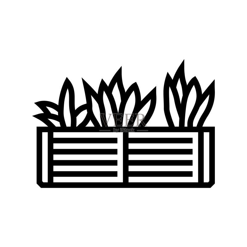 花园苗床工具线性图标矢量图图标素材