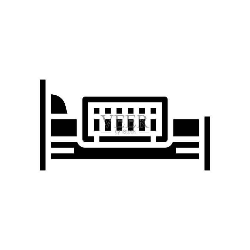 儿童卧室床栏杆字形图标矢量图图标素材
