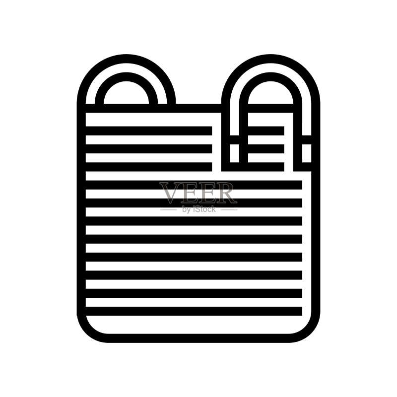 儿童卧室玩具收纳篮线条图标矢量插画图标素材