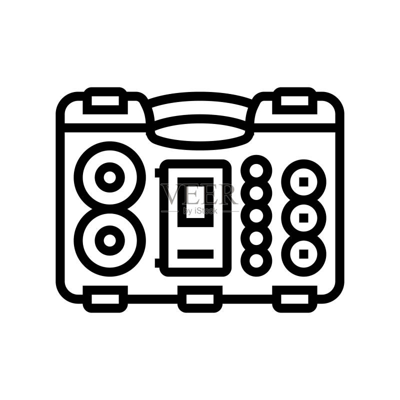电池收纳车库工具线性图标矢量图图标素材
