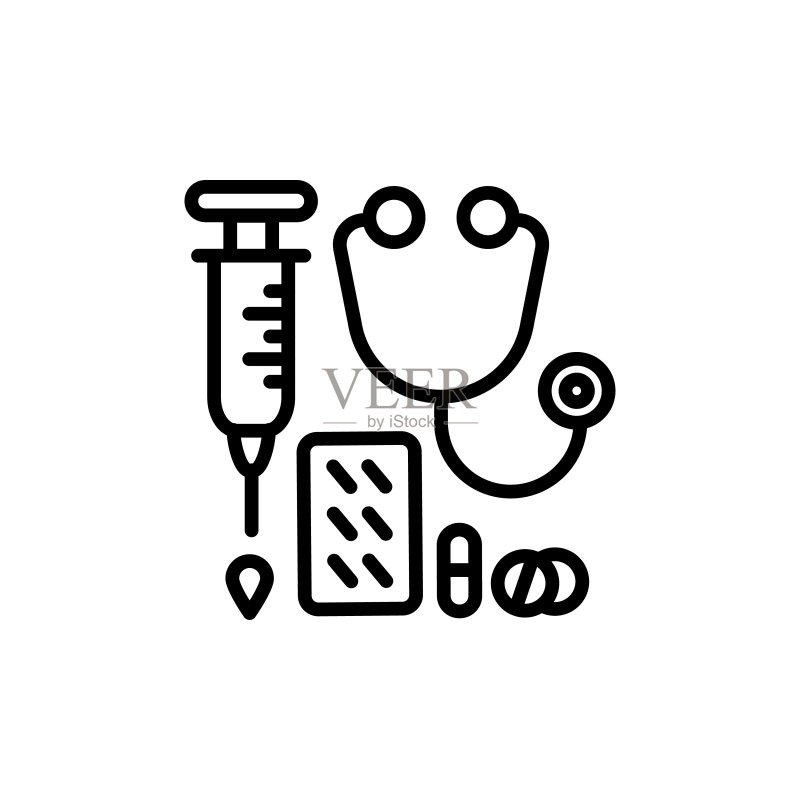 矢量免费治疗图标。标识图标素材