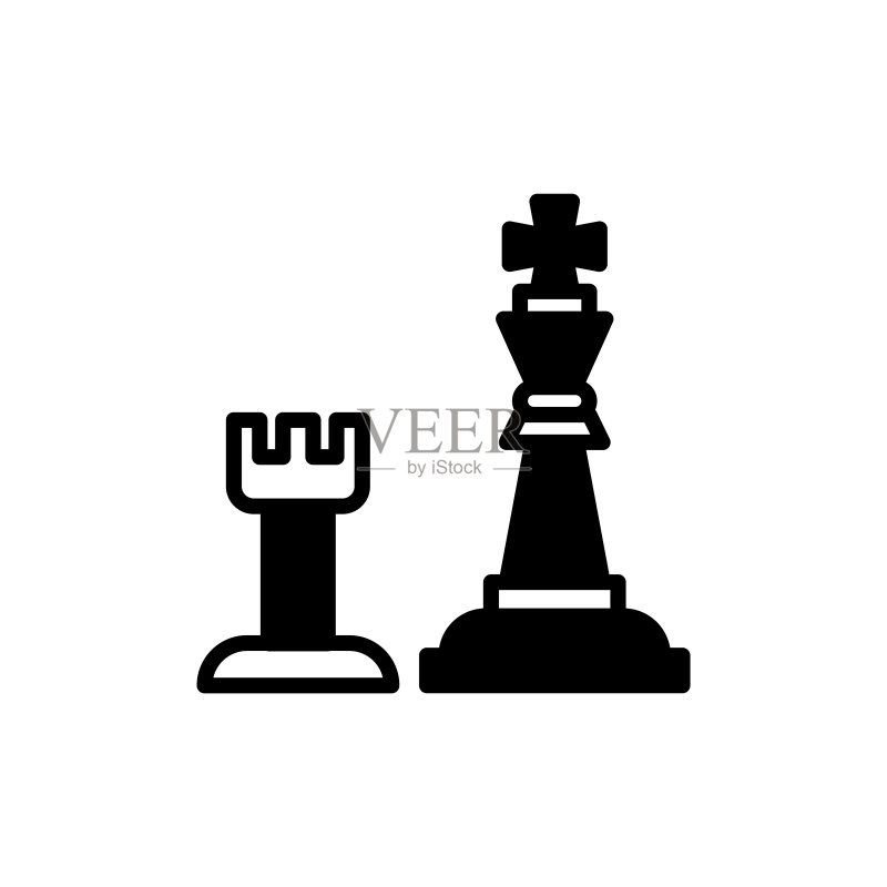 矢量国际象棋棋手图标。标识图标素材