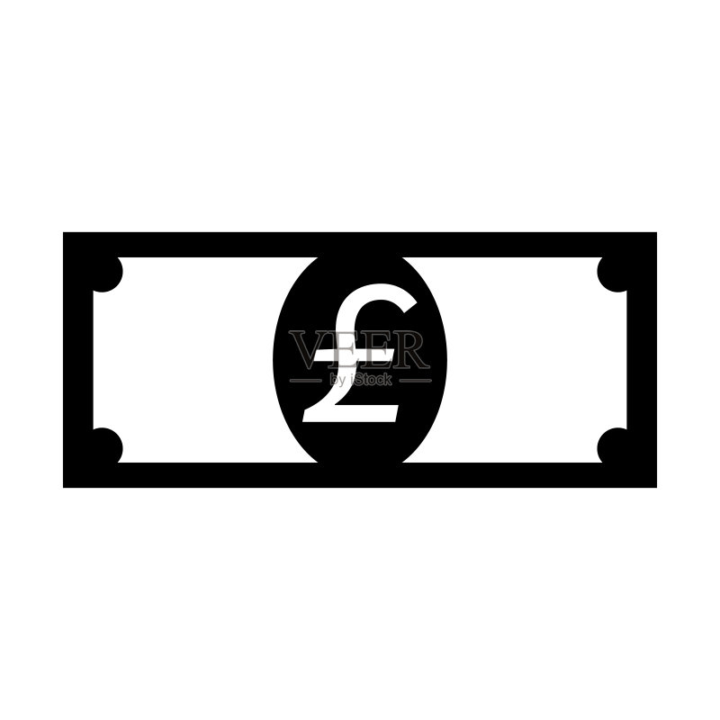 英镑纸币图标矢量图图标素材