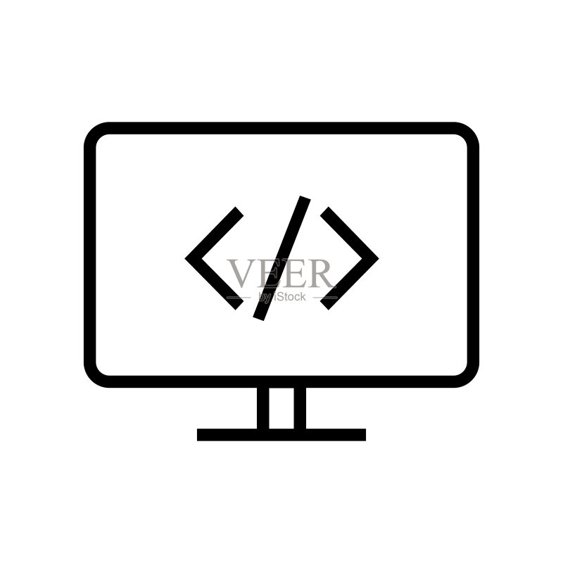 简约代码标记和电脑图标矢量素材图标素材