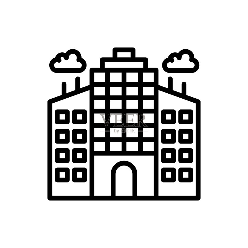 矢量办公楼图标:标志设计图标素材