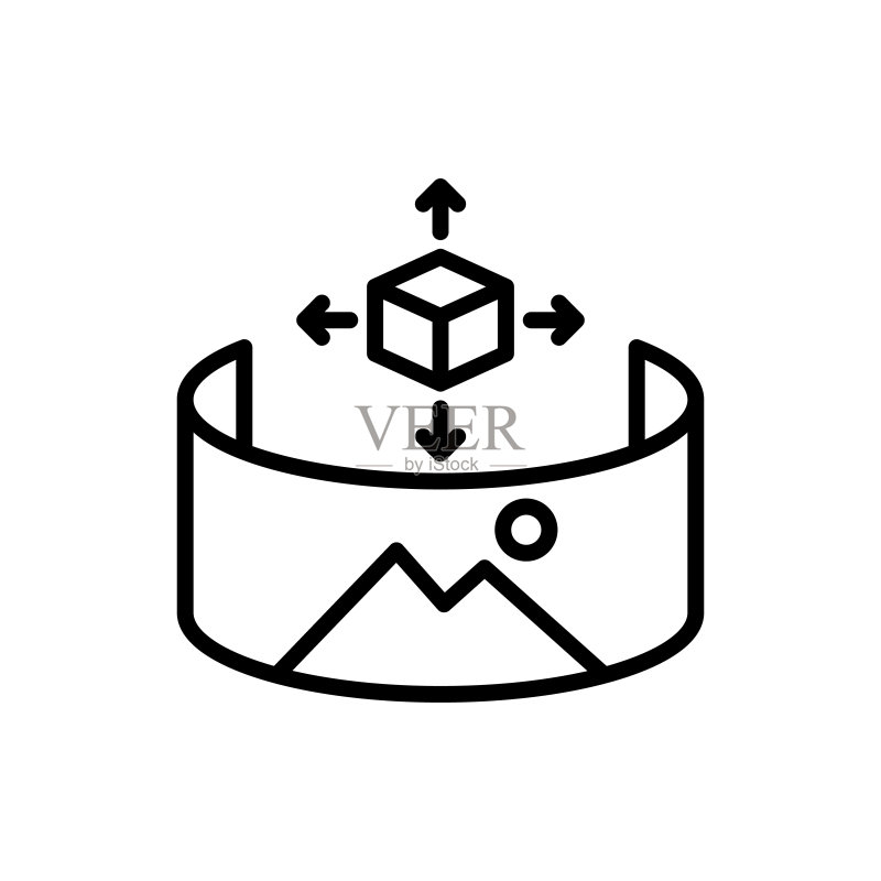 矢量360度全景图标标志图标素材