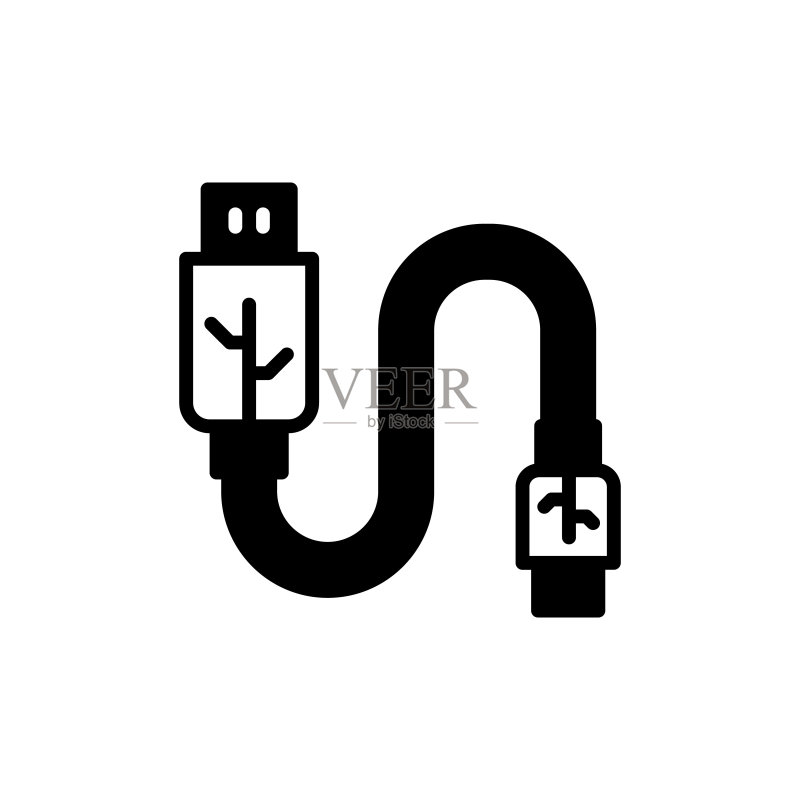 矢量连接线缆图标。标志图标素材