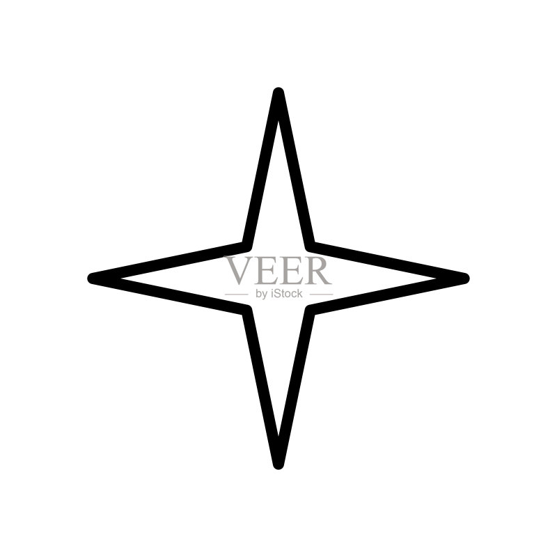 白色背景上的星星矢量设计模板图标素材
