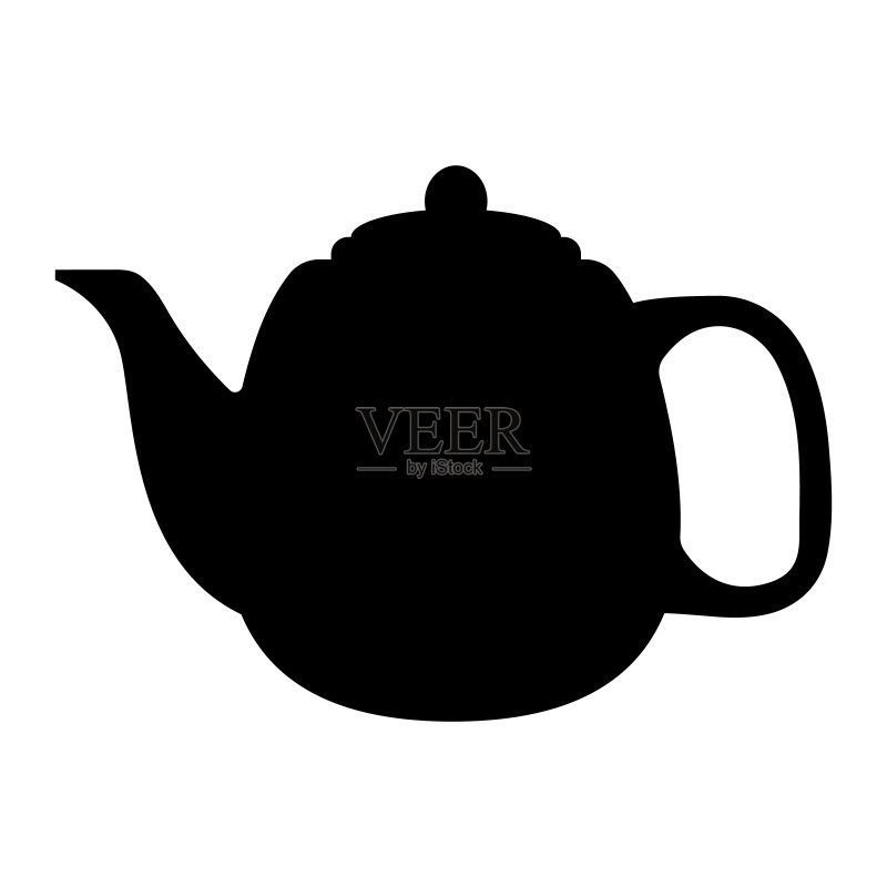 茶壶矢量图标:陶瓷茶壶字形标志图标素材