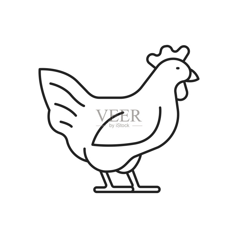 高品质黑色矢量鸡图标图标素材