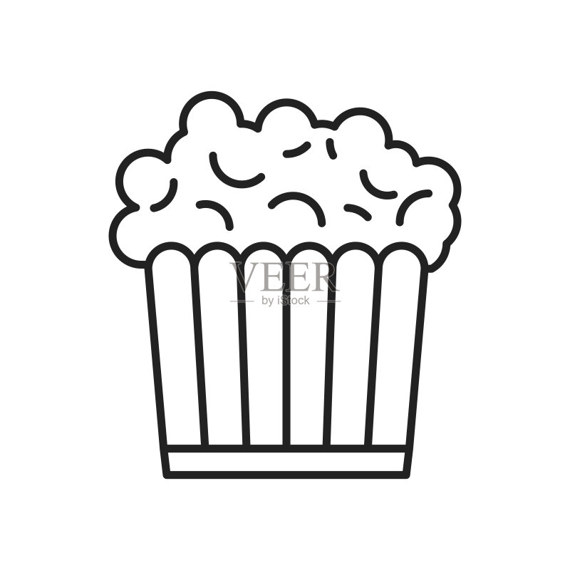 爆米花图标。高品质黑色矢量插图图标素材