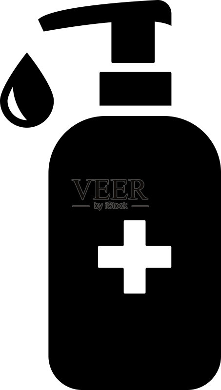 免洗洗手液或酒精消毒液矢量图标图标素材