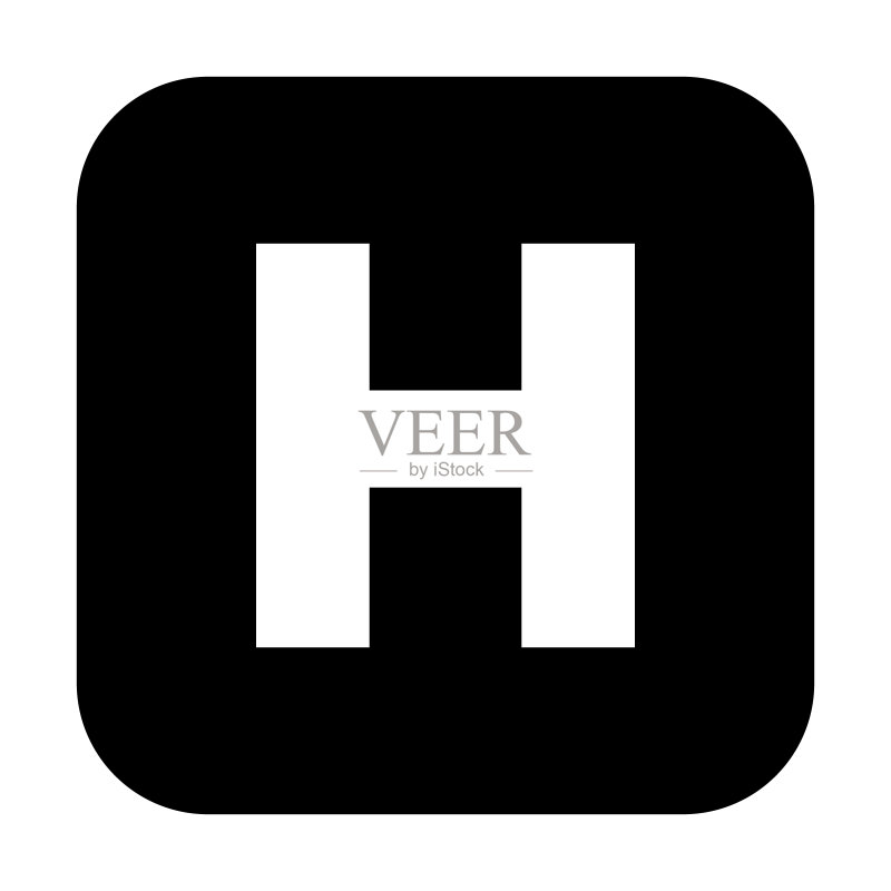 简约医院图标。建筑或网站中的标志、徽标图标素材