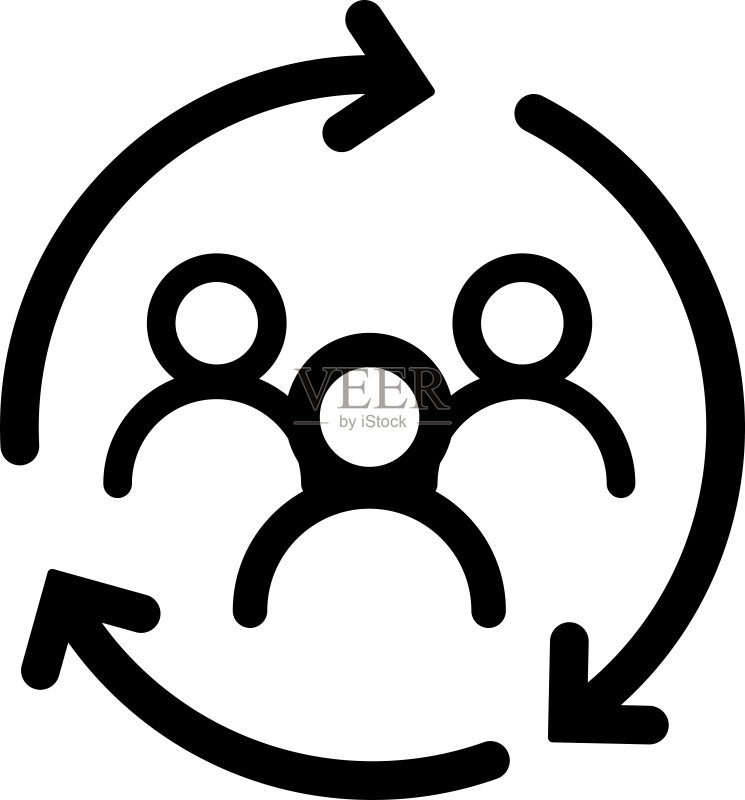带箭头图标的人,团队交流矢量图图标素材