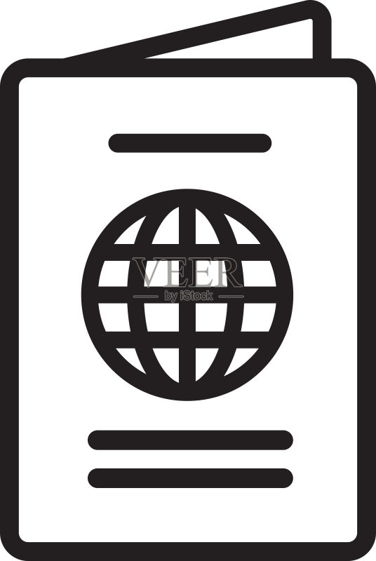 护照图标矢量图图标素材