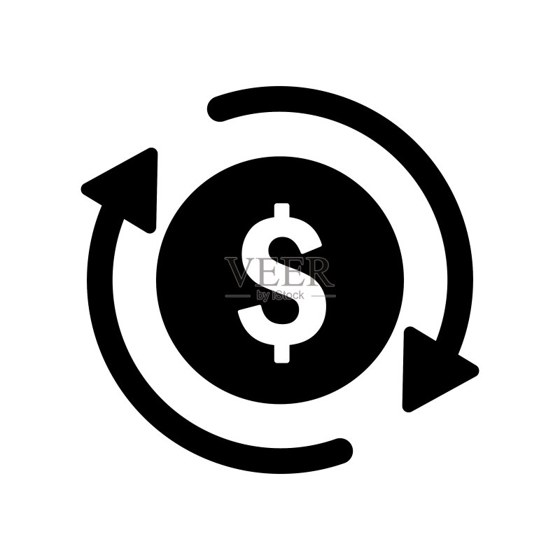 退款图标货币兑换现金返还快速图标素材