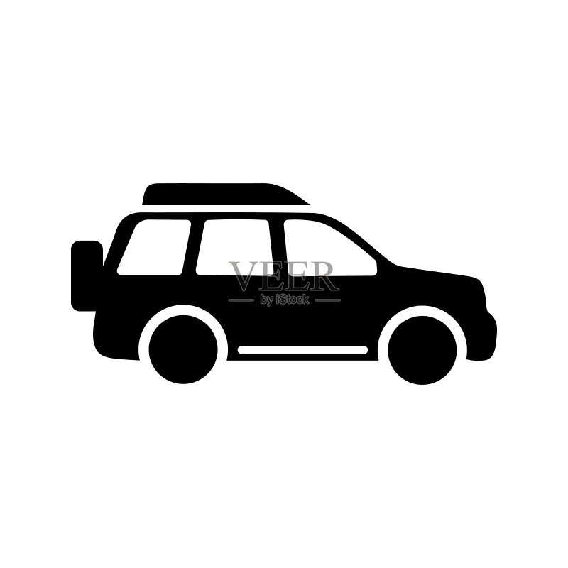 扁平风格的汽车图标,简约交通图标图标素材
