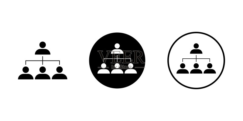 商业中的人员图标集:人物符号,群组插图,公司图片图标素材