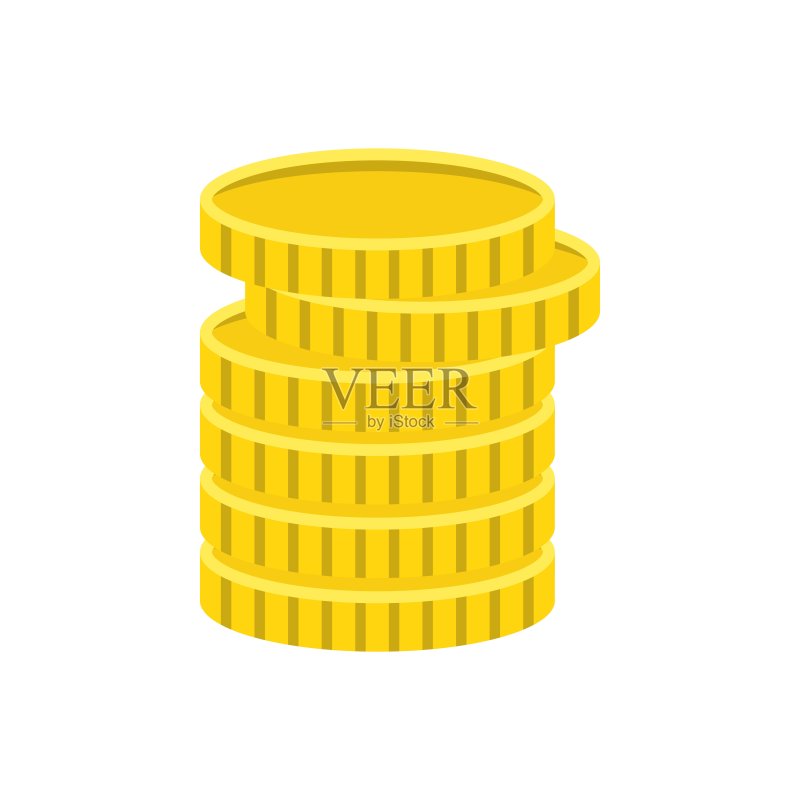 闪亮硬币图标矢量模板图标素材