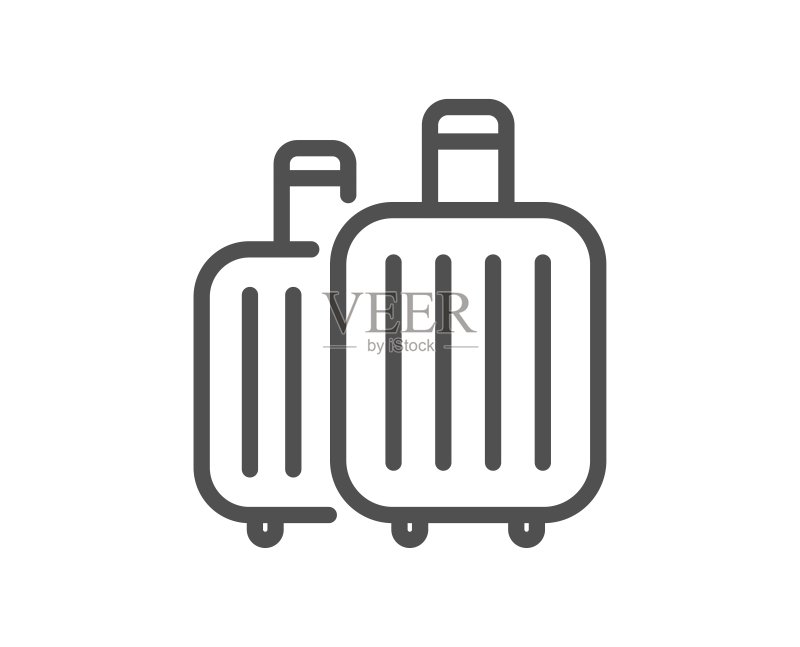 行李线图标。旅行行李包标志。矢量图标素材