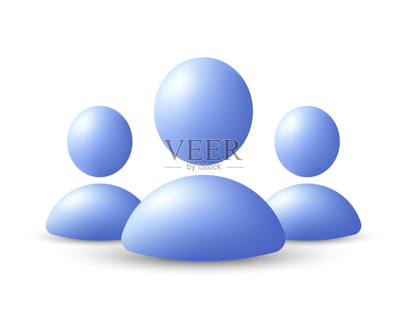 3D人群图标:社交网络用户社区图标素材